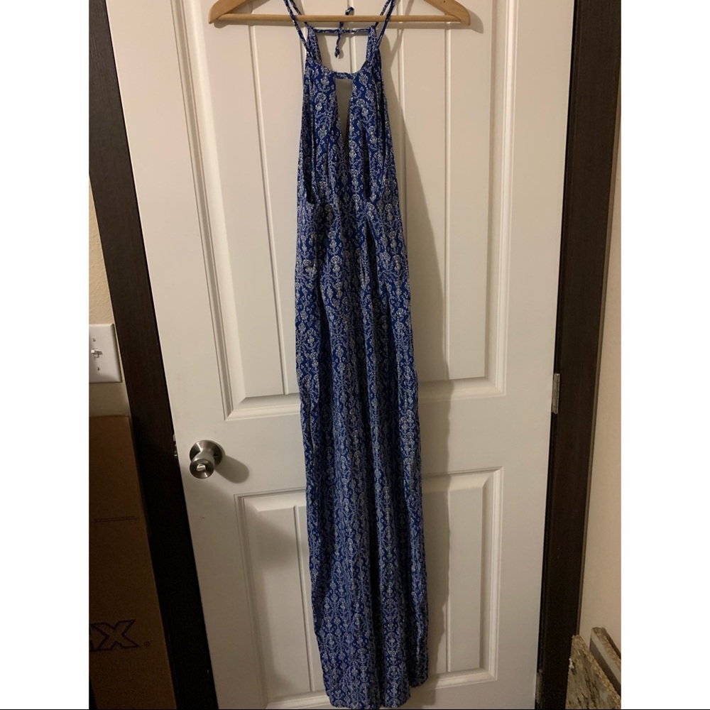 Blue Damask Print Jumpsuit from Mexico